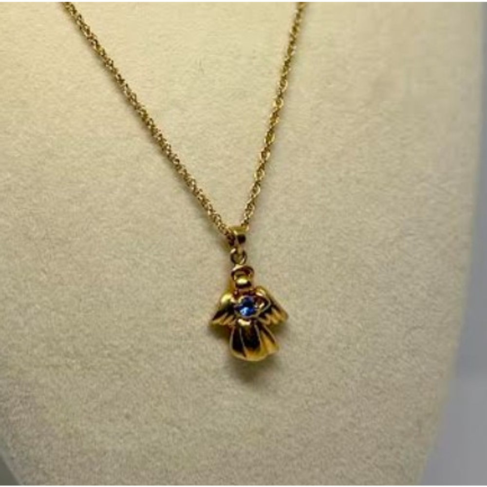 Lovely Avon NR Angel Blue Stone September Necklace‎ 15-18"